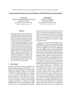 Corpus-based Semantic Lexicon Induction with Web-based Corroboration