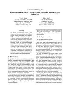Unsupervised Learning of Contextual Role Knowledge for Coreference Resolution