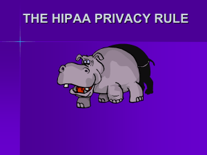 THE HIPAA PRIVACY RULE