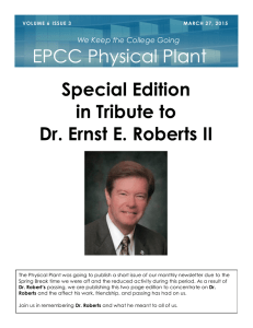 EPCC Physical Plant Special Edition in Tribute to