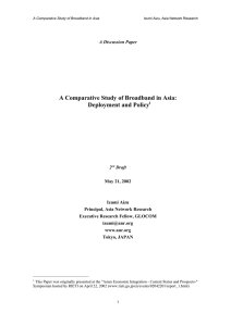 A Comparative Study of Broadband in Asia: Deployment and Policy