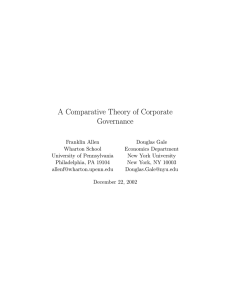 A Comparative Theory of Corporate Governance