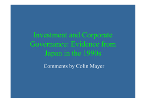 Investment and Corporate Governance: Evidence from Japan in the 1990s