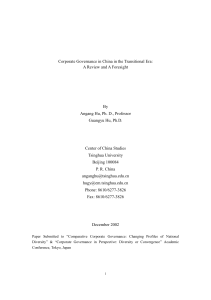 Corporate Governance in China in the Transitional Era: By