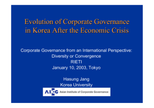 Evolution of Corporate Governance in Korea After the Economic Crisis