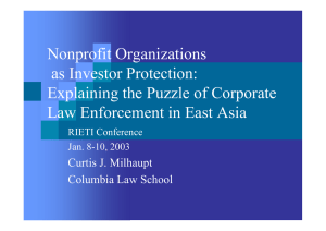 Nonprofit Organizations as Investor Protection: Explaining the Puzzle of Corporate