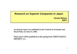 Research on Superior Companies in Japan