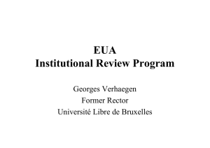 EUA Institutional Review Program Georges Verhaegen Former Rector