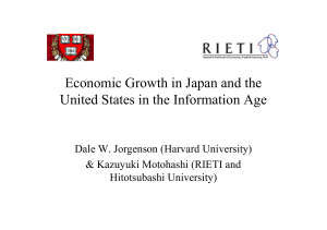 Economic Growth in Japan and the Dale W. Jorgenson (Harvard University)