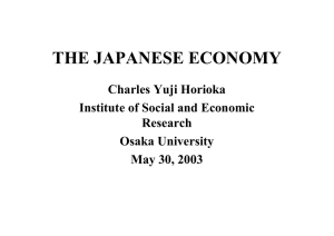 THE JAPANESE ECONOMY Charles Yuji Horioka Institute of Social and Economic Research