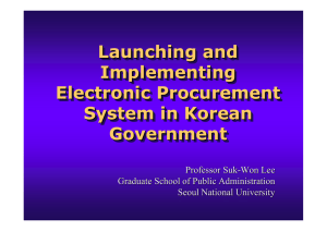 Launching and Implementing Electronic Procurement System in Korean
