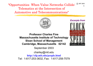 &#34;Opportunities  When Value Networks Collide: Telematics at the Intersection of
