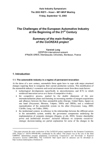 The Challenges of the European Automotive Industry Century