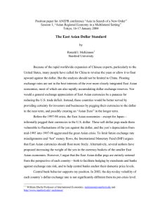 Position paper for ANEPR conference “Asia in Search of a... Session 1, “Asian Regional Economy in a Multilateral Setting”