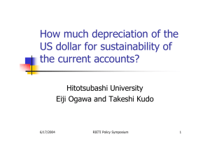 How much depreciation of the US dollar for sustainability of Hitotsubashi University