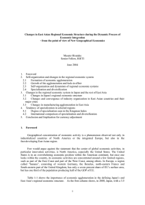 Changes in East Asian Regional Economic Structure during the Dynamic... Economic Integration