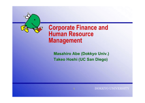 Corporate Finance and Human Resource Management Masahiro Abe (Dokkyo Univ.)