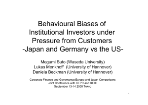 Behavioural Biases of Institutional Investors under Pressure from Customers