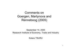 Comments on Goergen, Martynova and Renneboog (2005) September 14, 2005