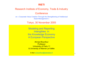 Modeling and Reporting Intangibles  in the Knowledge Economy A European Perspective