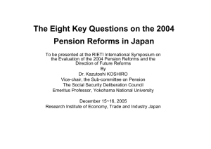 The Eight Key Questions on the 2004 Pension Reforms in Japan