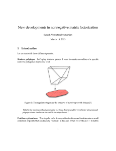 New developments in nonnegative matrix factorization 1 Introduction Suresh Venkatasubramanian