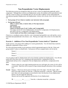 Non-Perpendicular Vector Displacements