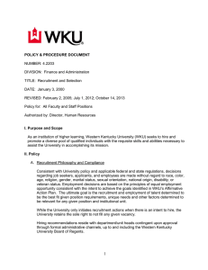 POLICY &amp; PROCEDURE DOCUMENT NUMBER: 4.2203 DIVISION:  Finance and Administration