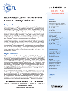 Novel Oxygen Carriers for Coal-Fueled Chemical Looping Combustion  contacts