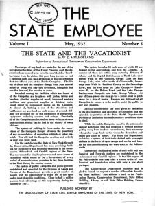 THE STATE EMPLOYEE THE STATE AND THE VACATIONIST Volume I