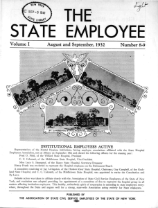 THE STATE EMPLOYEE Volume I August and September, 1932