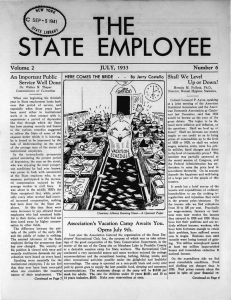 THE STATE EMPLOYEE JULY, 1933 Number 6