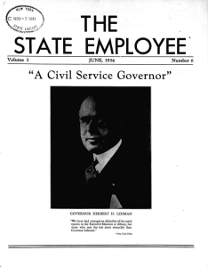 THE STATE EMPLOYEE &#34;A Civil Service Governor&#34; Volume 3