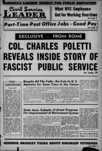 COL. CHARLES POLEHI REVEALS INSIDE STORY OF FASCIST PUBLIC SERVICE
