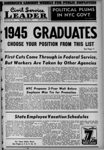 1945 GRADUATES CHOOSE YOUR POSITION FROM THIS LIST POLITICAL PLUMS IN NYC GOVT.