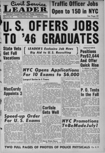 OFFERS u. S. JOBS TO '46 GRADUATES