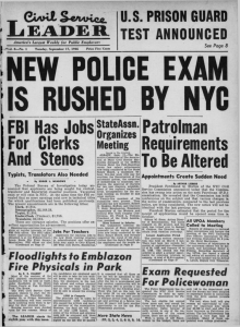 NEW POLICE EXAM RUSHED DY NYC FBI Has Jobs For Clerks