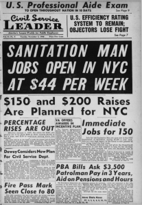 SANITATION MAN JOBS OPEN IN NYC AT $44 PER WEEK