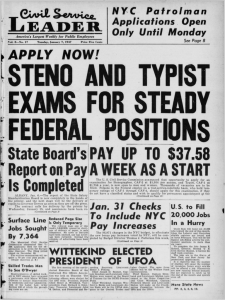 POSmONS STENO AND TYPIST EXAMS FOR STEADY state Board's PAY UP TO S37.58