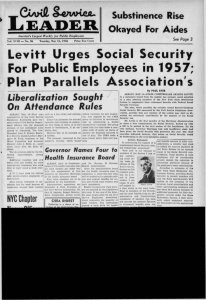 • L E A D E R Levitt Urges Social Security