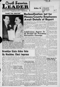 •LEADER Reclassification 5et for Nassau County; Employees Await Details of Report
