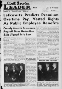 L Lefkowitz Predicts Premium Overtime Pay, Vested Rights As Public Employee Benefits