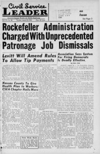 Rockefeller Administration Charged With Unprecedented Patronage Job Dismissals •