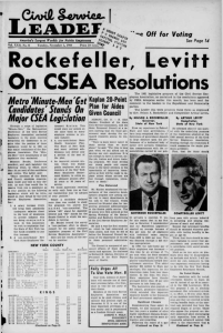 Rockefeller, Levitt On CSEA Resolutions Metro 'Minute-Men'Get Candidates' Stands On