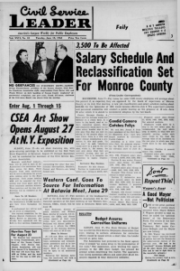 •LEADER Salary Schedule And Reclassification Set Monroe County