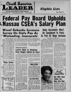 Federal Pay Board Upholds t. Nassau CSEA's Salary Plan Eligible Lists