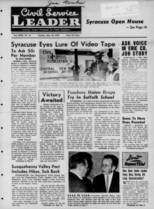 Syracuse Eyes Lure Of Video Tape ClVl Syracuse Open House
