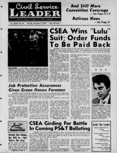 CSEA Wins &#34;Lulu &#34; Suit; Order Funds And Still More