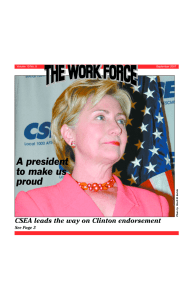 A president to make us proud CSEA leads the way on Clinton endorsement