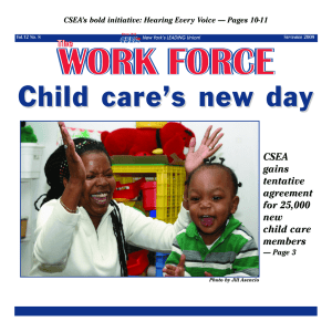 Child care’s new day CSEA gains tentative
